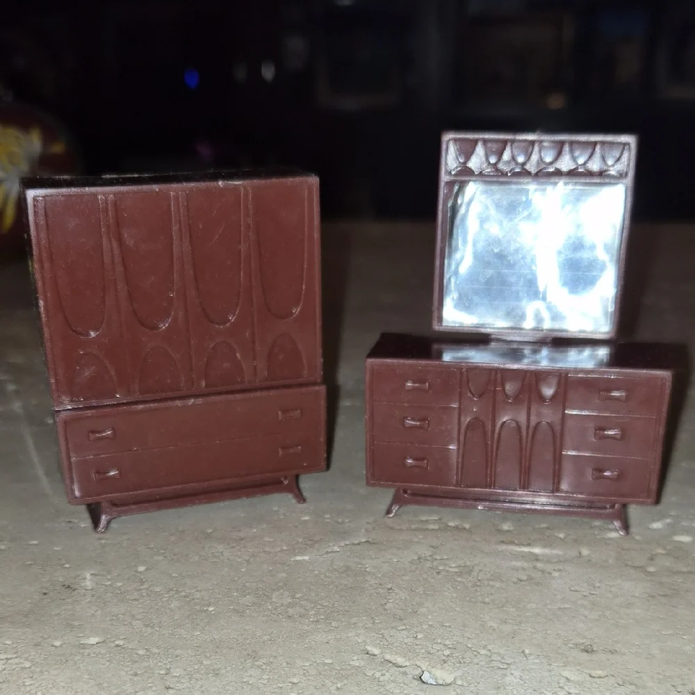Two Vintage Mid-century Dollhouse Furniture